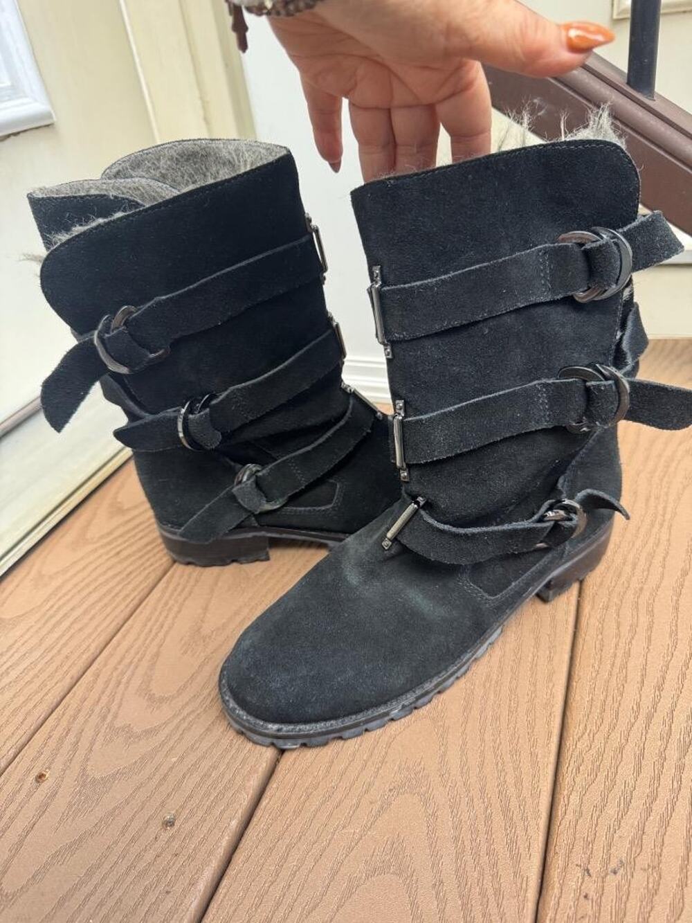 KURT GEIGER TRIPLE STRAPS London BOOT SIZE 39 US 9(bota500
